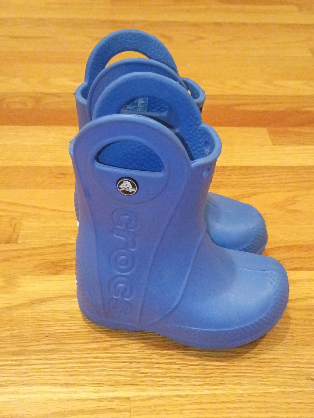 CROCS Kids Blue Slip-On Rain Boots with Pull Handles